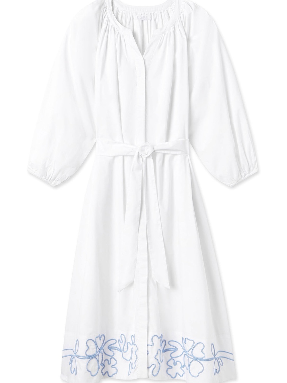 NWOT Lake Pajamas Brunch Dress White and Blue